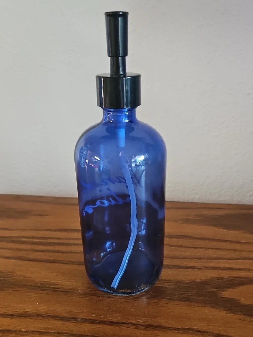 Blue Glass Hand Lotion Pump Bottle Tote 1 #3